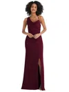 After Six One-shoulder Draped Cowl-neck Maxi Dress In Red