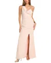 After Six One-shoulder Maxi Dress In Beige