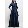 After Six Shirtdress Gown In Blue