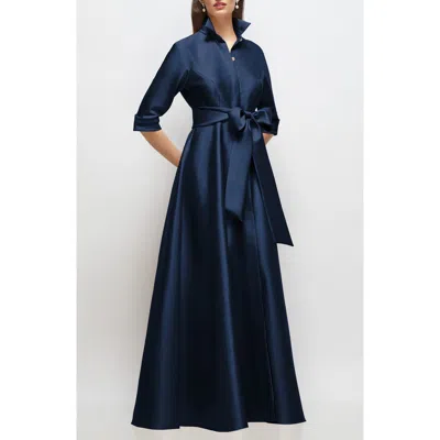 After Six Shirtdress Gown In Blue