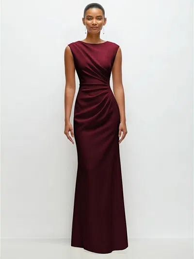 After Six Sleeveless Cap Shoulder Crepe Maxi Dress With Trumpet Skirt