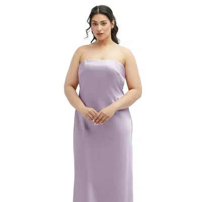 After Six Strapless Charmeuse Midi Cocktail Dress In Purple