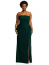 Shop After Six Strapless Pleated Faux Wrap Trumpet Gown With Front Slit