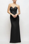 After Six Strapless Tuxedo Gown In Black
