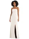 AFTER SIX STRAPLESS TUXEDO MAXI DRESS WITH FRONT SLIT