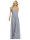 After Six Sweetheart Spaghetti Strap Tulle Dress In Grey