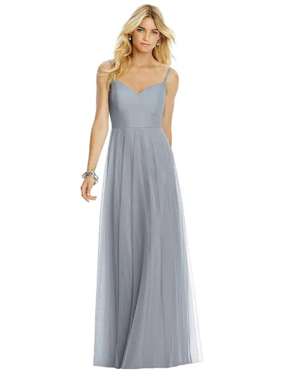 After Six Sweetheart Spaghetti Strap Tulle Dress In Silver