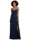 After Six Scoop Neck Convertible Tie-strap Maxi Dress With Front Slit