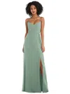 After Six Tie Back Cutout Chiffon Gown