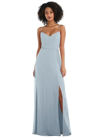 After Six Tie-back Cutout Maxi Dress With Front Slit In Grey