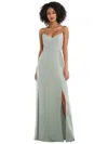 After Six Faux Wrap Criss-cross Back Maxi Dress In Green