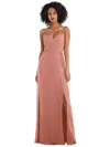 After Six Tie-back Cutout Maxi Dress With Front Slit In Pink