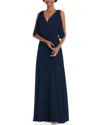 After Six V-neck Split-sleeve Blouson-bodice Maxi Dress