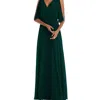 After Six V-neck Split Sleeve Blouson Bodice Maxi Dress In Green