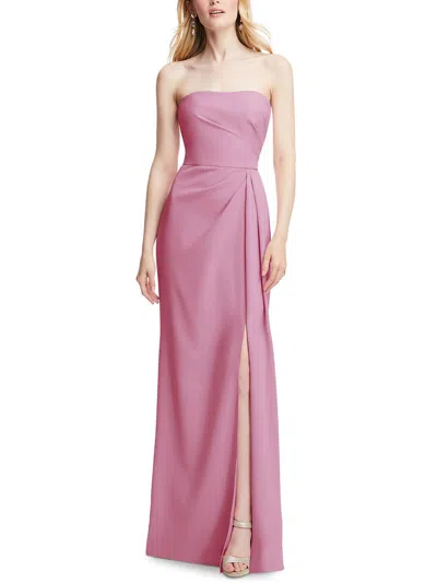 After Six Womens Pleated Polyester Evening Dress In Pink