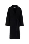 Aftercoat Black Wool Blend Coat In Black