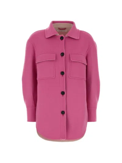 Aftercoat Buttoned Coat In Pink