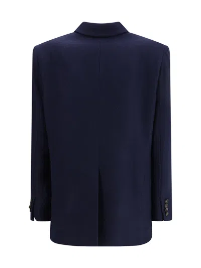 Aftercoat Cashmere Double-breasted Blazer In Blue