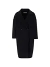 Aftercoat Midnight Blue Wool Blend Coat In Blue
