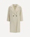 Aftercoat Double-breasted Long Coat In White