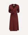 Aftercoat Long Jersey Dress In Burgundy