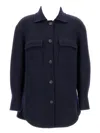 Aftercoat Patch-pocket Rounded-hem Jacket In Blue