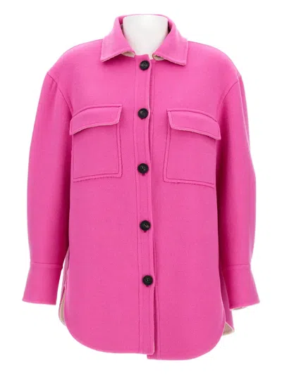 Aftercoat Patch-pocket Rounded-hem Jacket In Pink