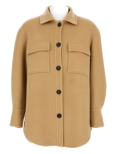 Aftercoat Patch-pockets Rounded-hem Jacket In Neutral