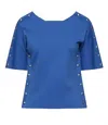 Afterhomework Women's Short Sleeve Shirt In Blue In Animal Print