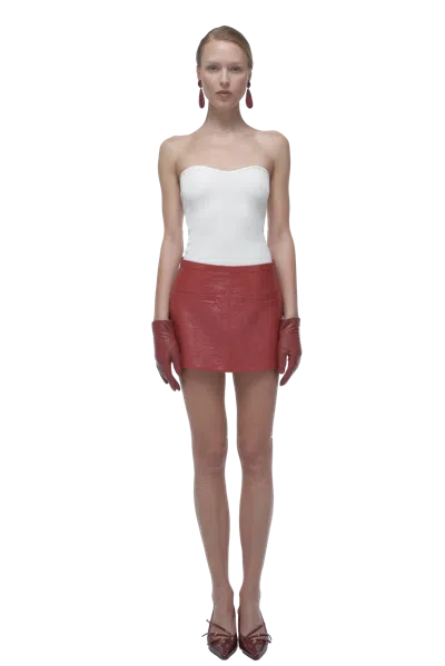 Afterhours Patent Leather Mini Skirt In Red