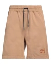Afterlabel Man Shorts & Bermuda Shorts Camel Size M Cotton In Beige