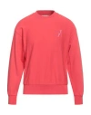 Afterlabel Man Sweatshirt Coral Size S Cotton In Red
