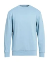 Afterlabel Man Sweatshirt Sky Blue Size Xxl Cotton In Blue