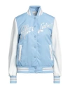 Afterlabel Woman Jacket Light Blue Size S Polyamide, Polyester, Polyurethane In Blue