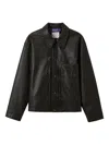 Aftermaths Artificial Leather Jacket In Black