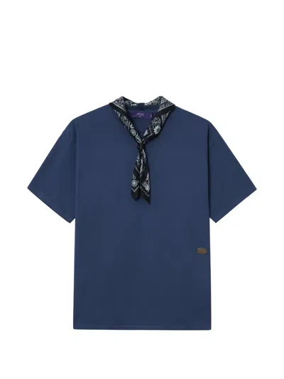 Aftermaths Bandana-detail T-shirt In Blue