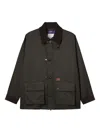 Aftermaths Corduroy Trim Pocket Jacket In Brown