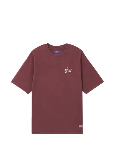 Aftermaths T-shirt Mit Elefantenstickerei In Red