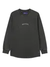 Aftermaths Embroidered Graphic Long-sleeve Top In Black