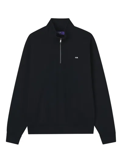 Aftermaths Half-zip Mountain-logo Sweatshirt In Black