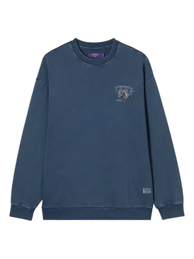 Aftermaths Horse-embroidered Crew Neck Sweatshirt In Blue