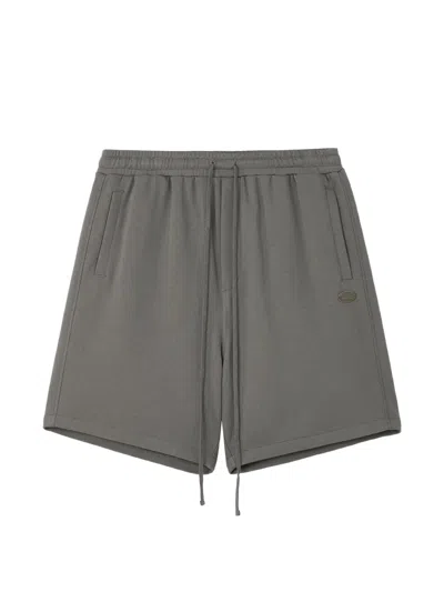 Aftermaths Logo-motif Drawstring Shorts In Gray