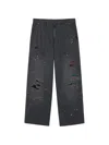 Aftermaths Paint-splatter Distressed-effect Jeans In Grey