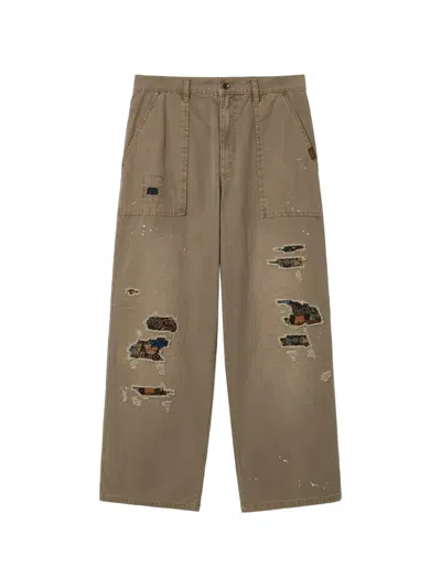 Aftermaths Paint-splatter Distressed-effect Jeans In Neutrals