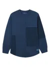 Aftermaths Patchwork Crew-neck Sweatshirt In Blue