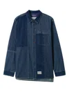 Aftermaths Pinstriped Denim Shirt In Blue