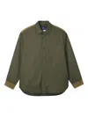 Aftermaths Quilted Corduroy Panel Shirt In Green