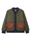 Aftermaths Quilted Panelled Jacket In Green