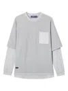 Aftermaths Quilted-pocket Long-sleeves T-shirt In Gray