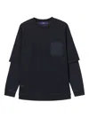 Aftermaths Ribbed Quilted-pocket T-shirt In Black